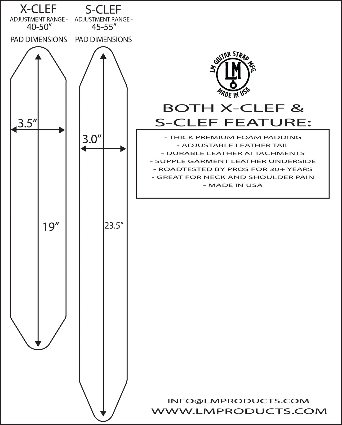 S-Clef Crazyhorse Padded Bass Strap