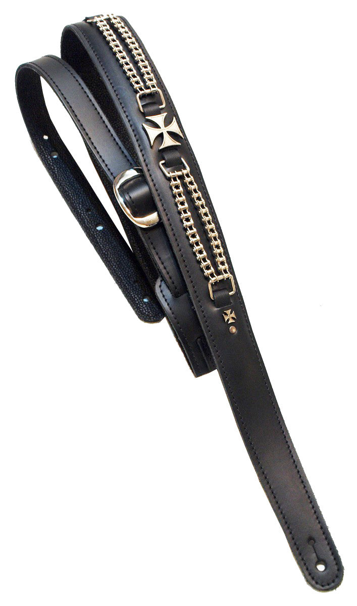 Guitar Straps - LM Products - Leather Outlaw Biker Guitar Strap - LM Products - Made in USA